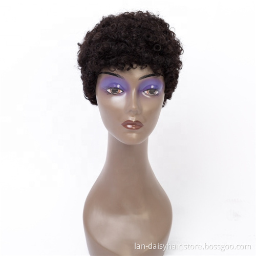 Factory Stock Supply Afro Kinky Curly Wigs For Black Women  100% Human Hair Short Wigs